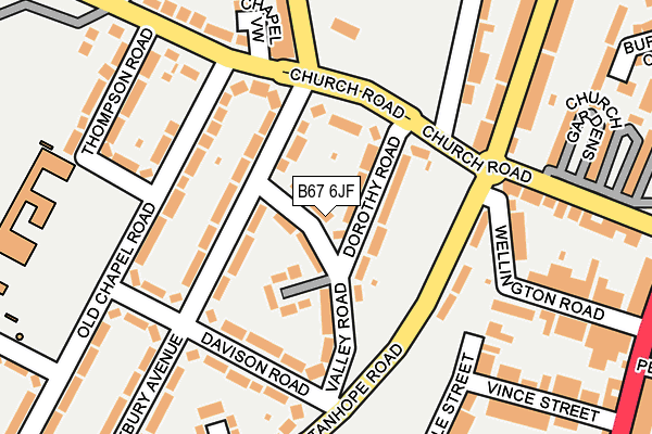 B67 6JF map - OS OpenMap – Local (Ordnance Survey)