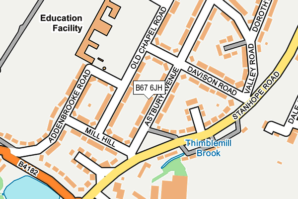 B67 6JH map - OS OpenMap – Local (Ordnance Survey)