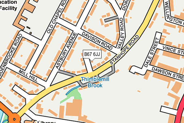 B67 6JJ map - OS OpenMap – Local (Ordnance Survey)