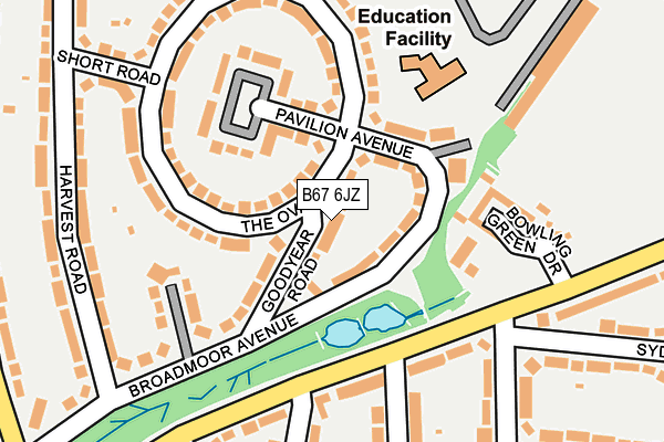 B67 6JZ map - OS OpenMap – Local (Ordnance Survey)