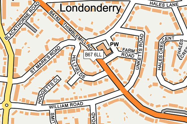 B67 6LL map - OS OpenMap – Local (Ordnance Survey)