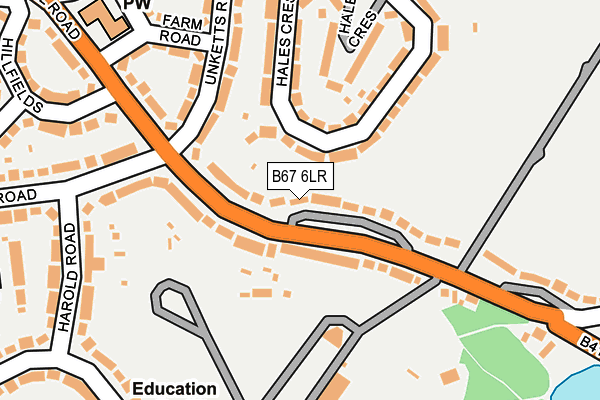 B67 6LR map - OS OpenMap – Local (Ordnance Survey)