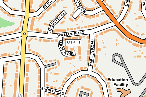 B67 6LU map - OS OpenMap – Local (Ordnance Survey)