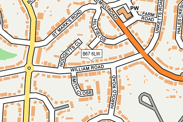 B67 6LW map - OS OpenMap – Local (Ordnance Survey)