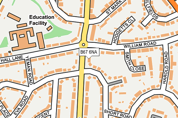 B67 6NA map - OS OpenMap – Local (Ordnance Survey)