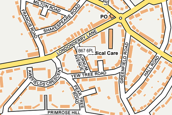 B67 6PL map - OS OpenMap – Local (Ordnance Survey)