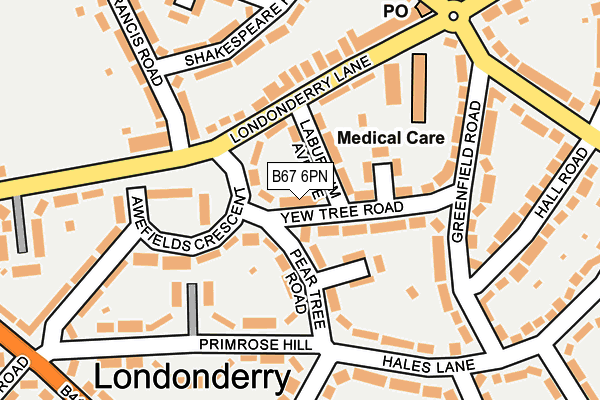 B67 6PN map - OS OpenMap – Local (Ordnance Survey)