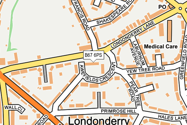 B67 6PS map - OS OpenMap – Local (Ordnance Survey)