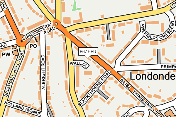 B67 6PU map - OS OpenMap – Local (Ordnance Survey)