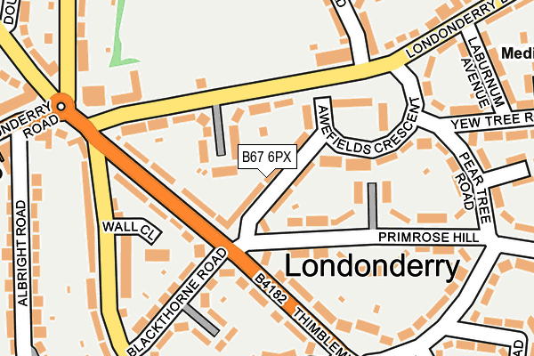 B67 6PX map - OS OpenMap – Local (Ordnance Survey)