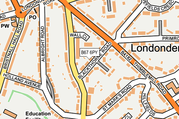 B67 6PY map - OS OpenMap – Local (Ordnance Survey)