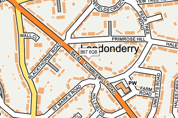 B67 6QB map - OS OpenMap – Local (Ordnance Survey)