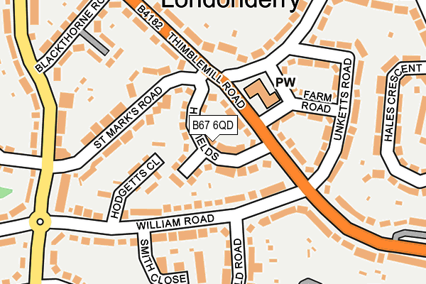 B67 6QD map - OS OpenMap – Local (Ordnance Survey)