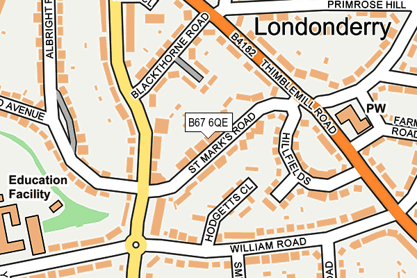 B67 6QE map - OS OpenMap – Local (Ordnance Survey)