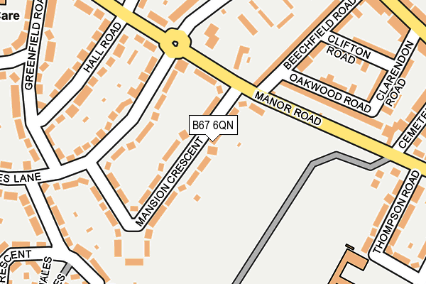 B67 6QN map - OS OpenMap – Local (Ordnance Survey)