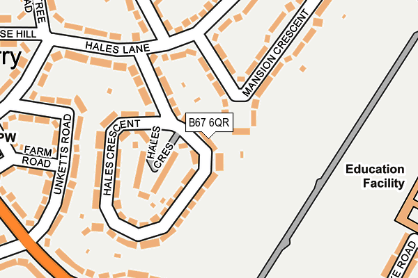 B67 6QR map - OS OpenMap – Local (Ordnance Survey)