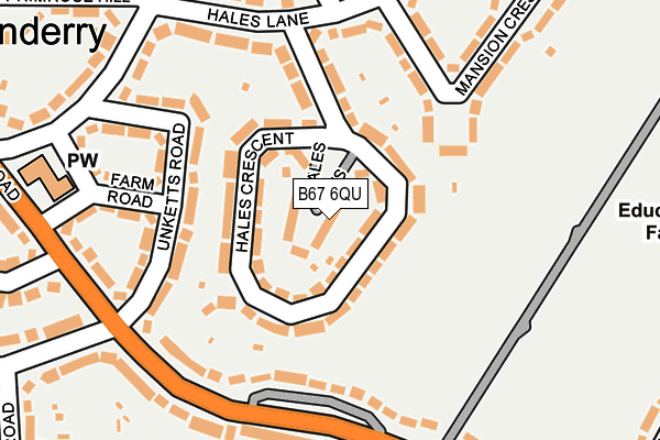 B67 6QU map - OS OpenMap – Local (Ordnance Survey)