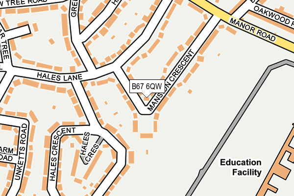 B67 6QW map - OS OpenMap – Local (Ordnance Survey)