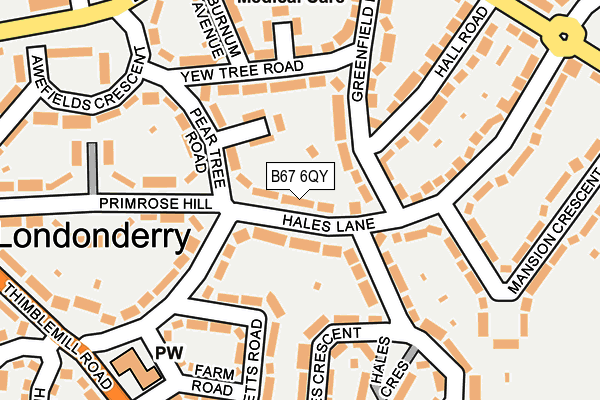 B67 6QY map - OS OpenMap – Local (Ordnance Survey)