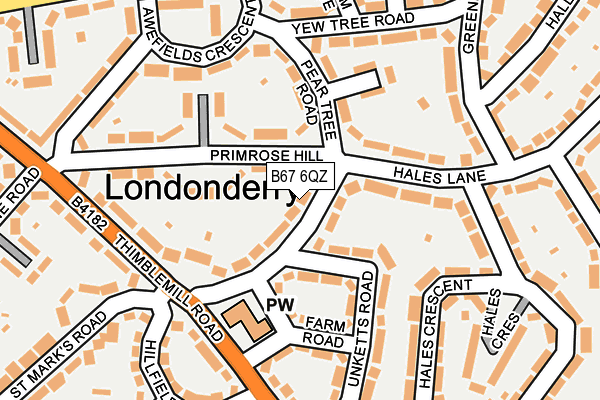 B67 6QZ map - OS OpenMap – Local (Ordnance Survey)