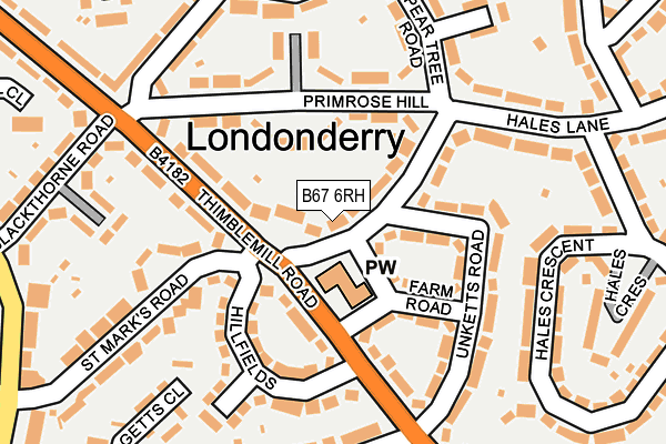 B67 6RH map - OS OpenMap – Local (Ordnance Survey)