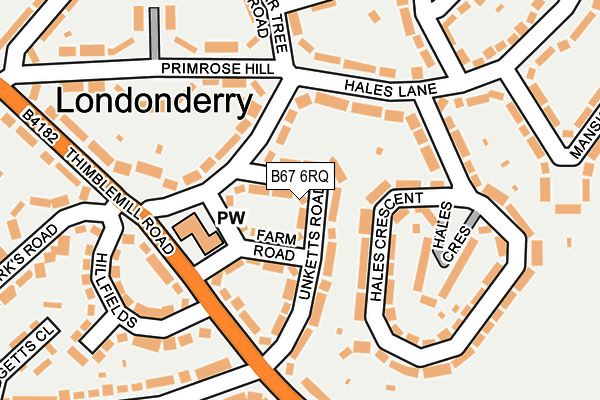 B67 6RQ map - OS OpenMap – Local (Ordnance Survey)