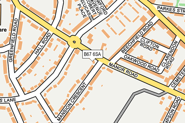 B67 6SA map - OS OpenMap – Local (Ordnance Survey)