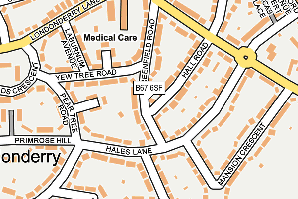 B67 6SF map - OS OpenMap – Local (Ordnance Survey)