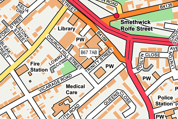 B67 7AB map - OS OpenMap – Local (Ordnance Survey)