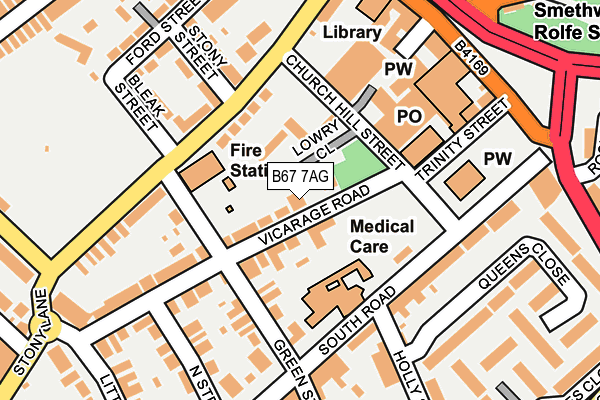 B67 7AG map - OS OpenMap – Local (Ordnance Survey)