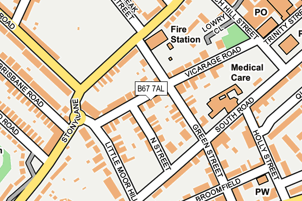 B67 7AL map - OS OpenMap – Local (Ordnance Survey)