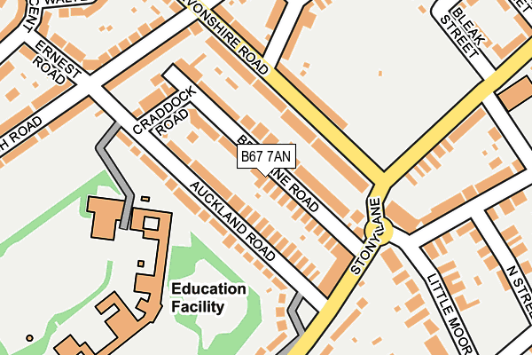 B67 7AN map - OS OpenMap – Local (Ordnance Survey)
