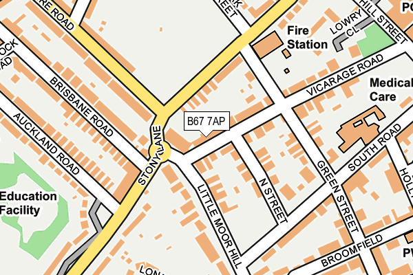 B67 7AP map - OS OpenMap – Local (Ordnance Survey)