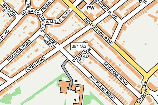 B67 7AS map - OS OpenMap – Local (Ordnance Survey)