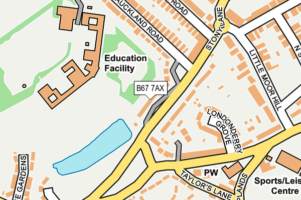 B67 7AX map - OS OpenMap – Local (Ordnance Survey)