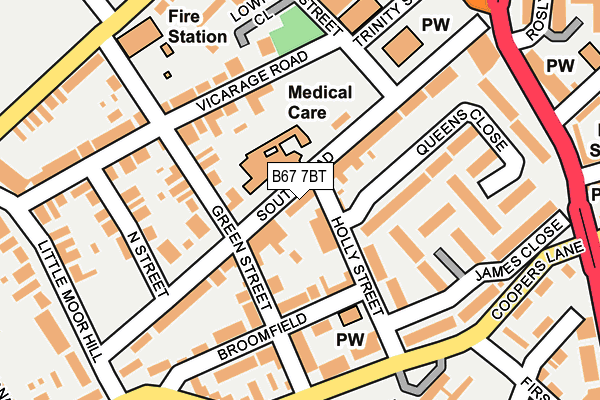 B67 7BT map - OS OpenMap – Local (Ordnance Survey)