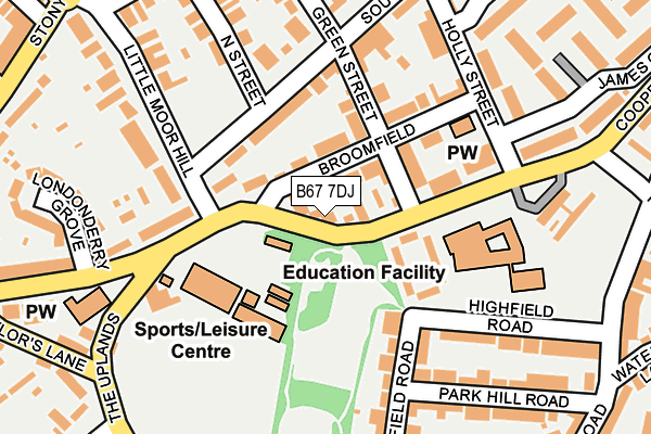 B67 7DJ map - OS OpenMap – Local (Ordnance Survey)