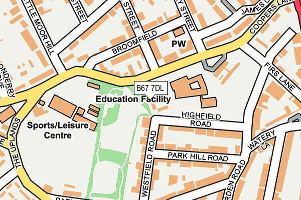 B67 7DL map - OS OpenMap – Local (Ordnance Survey)