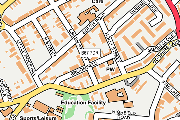 B67 7DR map - OS OpenMap – Local (Ordnance Survey)