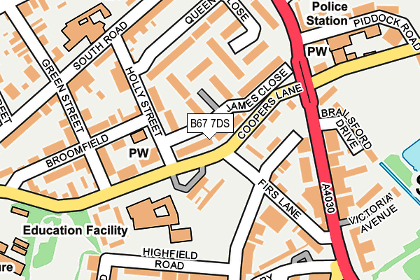 B67 7DS map - OS OpenMap – Local (Ordnance Survey)