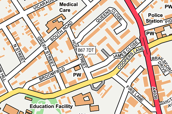 B67 7DT map - OS OpenMap – Local (Ordnance Survey)