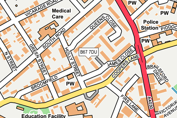 B67 7DU map - OS OpenMap – Local (Ordnance Survey)