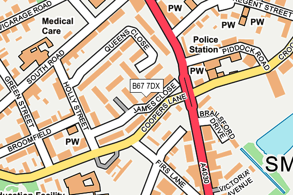 B67 7DX map - OS OpenMap – Local (Ordnance Survey)