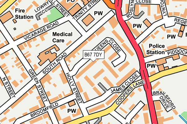 B67 7DY map - OS OpenMap – Local (Ordnance Survey)