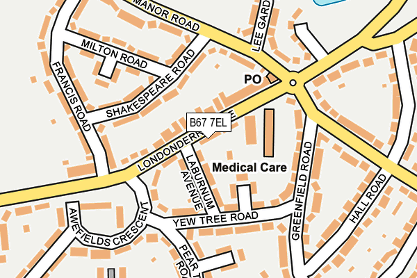 B67 7EL map - OS OpenMap – Local (Ordnance Survey)