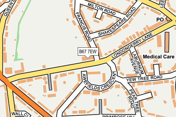 B67 7EW map - OS OpenMap – Local (Ordnance Survey)