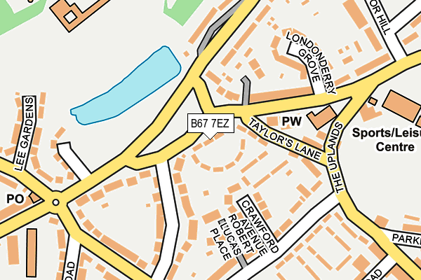 B67 7EZ map - OS OpenMap – Local (Ordnance Survey)