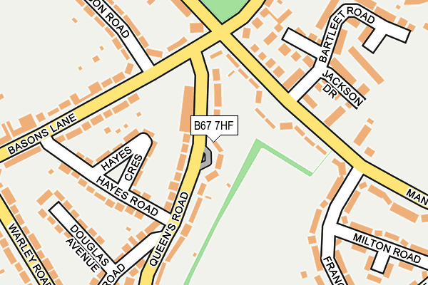 B67 7HF map - OS OpenMap – Local (Ordnance Survey)