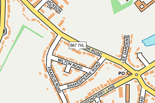 B67 7HL map - OS OpenMap – Local (Ordnance Survey)