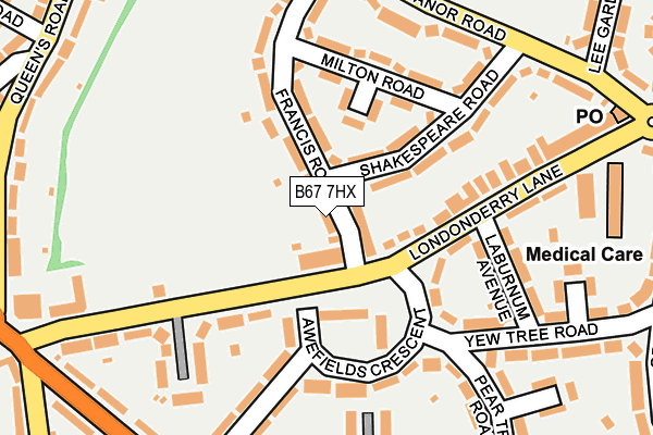 B67 7HX map - OS OpenMap – Local (Ordnance Survey)